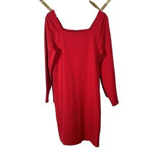 Torrid Mini Foxy Square Neck Bodycon Dress Size 2x Red Date Night Out Sexy Plus